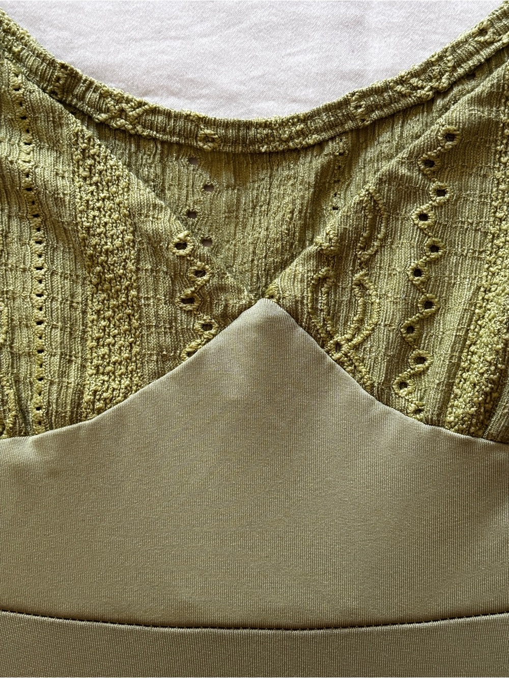 Textured Olive Green Babydoll Top